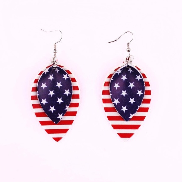 American Flag Earrings - Picture 2 of 3